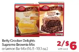 Family Fresh Market Betty Crocker Delights Supreme Brownie Mix or Lemon Bar Mix offer