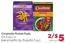 Family Fresh Market Creamette Protein Pasta or Irresistible Pro Gut Pasta offer