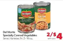 Family Fresh Market Del Monte Specialty Canned Vegetables offer