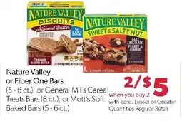 Family Fresh Market Nature Valley or Fiber One Bars offer