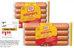 Family Fresh Market Oscar Mayer Meat Franks or Smokies Smoked Sausage offer