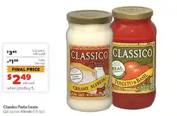 Family Fresh Market Classico pasta sauce offer