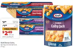 Family Fresh Market Kraft Cheese Cubes or Cracker Cuts offer