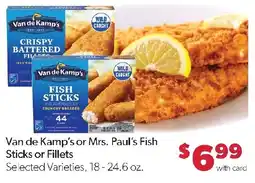 Family Fresh Market Van de Kamp's or Mrs. Paul's Fish Sticks or Fillets offer