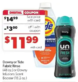 Family Fresh Market Downy or Tide Fabric Rinse or Downy Infusions Scent Booster offer