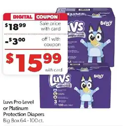 Family Fresh Market Luvs Pro Level or Platinum Protection Diapers offer