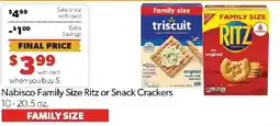 Family Fresh Market Nabisco Family Size Ritz or Snack Crackers offer