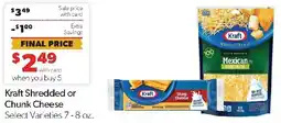 Family Fresh Market Kraft shredded or chunk cheese offer