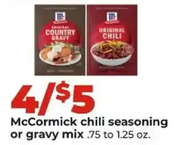 Hy-Vee McCormick chili seasoning or gravy mix offer