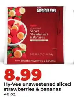 Hy-Vee Hy-Vee unsweetened sliced strawberries & bananas offer