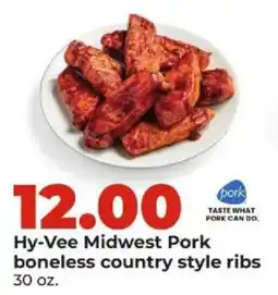 Hy-Vee Hy-Vee Midwest Pork boneless country style ribs offer