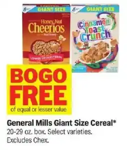 Meijer General Mills Giant Size Cereal offer