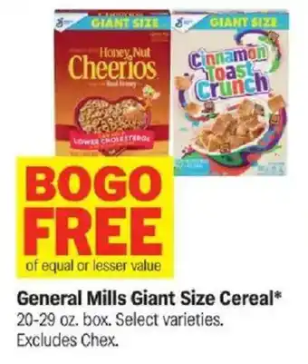General Mills Giant Size Cereal