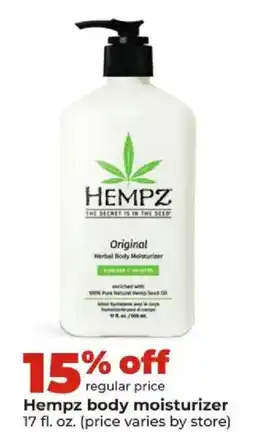 Hy-Vee Hempz body moisturizer offer