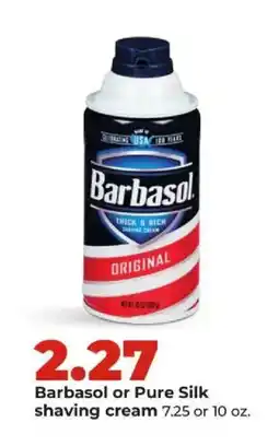 Hy-Vee Barbasol or Pure Silk shaving cream offer