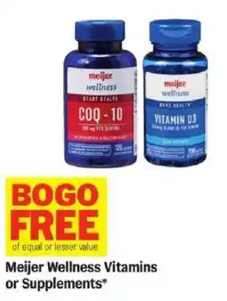 Meijer Meijer Wellness Vitamins or Supplements offer