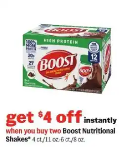 Meijer Boost Nutritional Shakes offer
