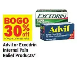 Meijer Advil or Excedrin Internal Pain Relief Products offer
