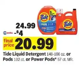 Meijer Tide Liquid Detergent or Pods or Power Pods offer