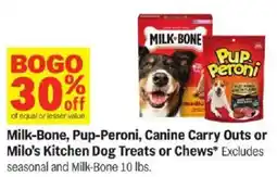 Meijer Milk-Bone, Pup-Peroni, Canine Carry Outs or Milo's Kitchen Dog Treats or Chews offer