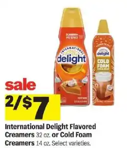 Meijer International Delight Flavored Creamers or Cold Foam Creamers offer