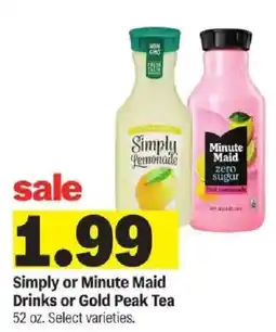 Meijer Simply or Minute Maid Drinks or Gold Peak Tea offer