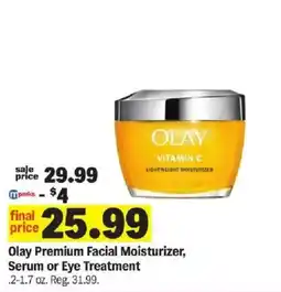 Meijer Olay Premium Facial Moisturizer, Serum or Eye Treatment offer