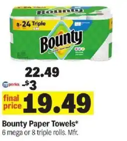 Meijer Bounty Paper Towels offer