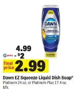 Meijer Dawn ez squeeze liquid dish soap offer