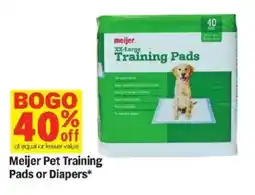 Meijer Meijer Pet Training Pads or Diapers offer