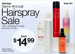 JC Penney Hairspray Sale offer