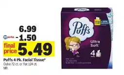 Meijer Puffs 4 Pk. Facial Tissue offer