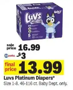 Meijer LuvS Platinum Diapers offer