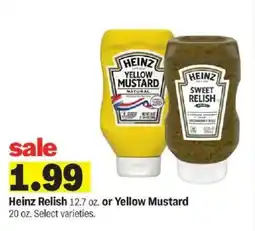 Meijer Heinz Relish or Yellow Mustard offer