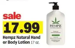Meijer Hempz Natural Hand or Body Lotion offer