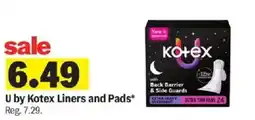 Meijer U by Kotex Liners and Pads offer
