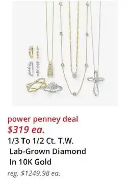 JC Penney Lab-Grown Diamond In 10K Gold offer