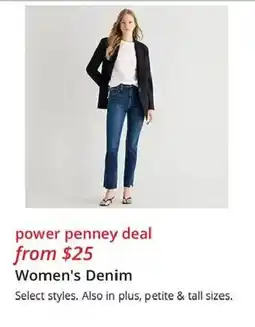 JC Penney Power Penney Deal Women's Denim offer