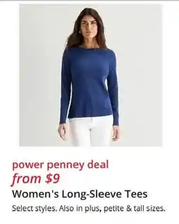 JC Penney Women's Long-Sleeve Tees offer