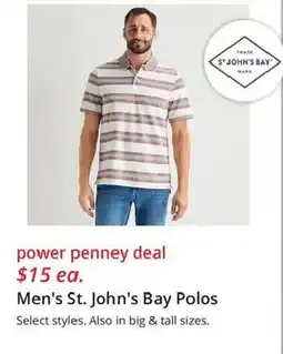 JC Penney Men's St. John's Bay Polos offer