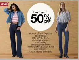 JC Penney Women's Levi's Apparel offer