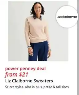 JC Penney Liz Claiborne Sweaters offer