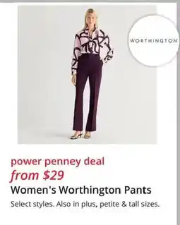 JC Penney Women's Worthington Pants offer