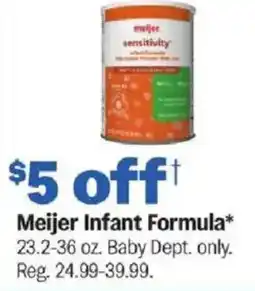 Meijer Meijer Infant Formula offer