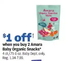 Meijer Amara Baby Organic Snacks offer