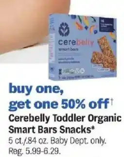 Meijer Cerebelly Toddler Organic Smart Bars Snacks offer