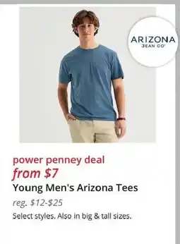 JC Penney Young Men's Arizona Tees offer