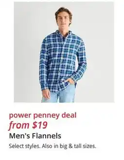 JC Penney Men's Flannels offer