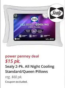 JC Penney Sealy all night cooling standard/queen pillows offer