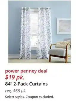 JC Penney 84" 2-Pack Curtains offer
